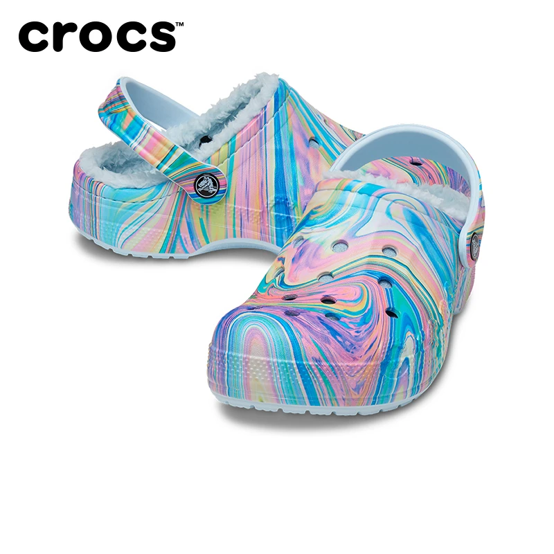 CROCS/卡骆驰【贝雅印花暖棉洞洞鞋】秋季女经典男棉拖鞋|205975