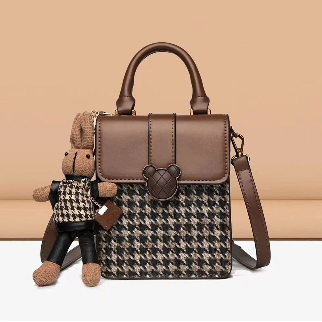 【送挂件】新款轻奢百搭高级感气质时尚斜挎女士包8269千鸟格