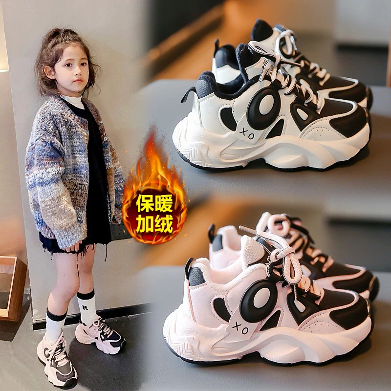 回力潮品女童鞋运动鞋冬季新款中大童加绒保暖二棉小女孩休闲鞋子