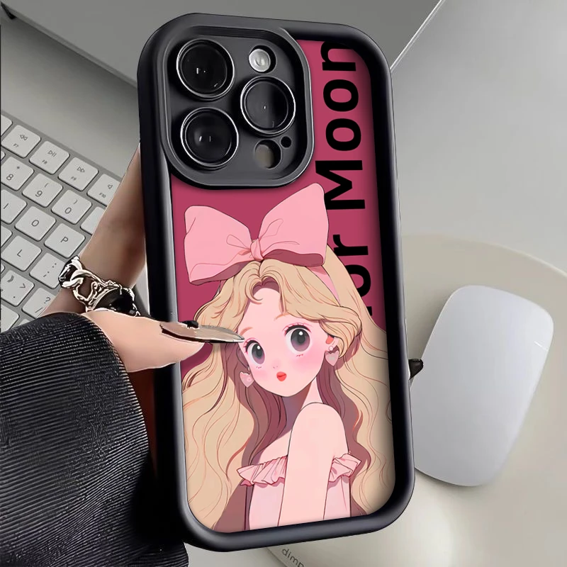 卡通可爱金发少女苹果14promax手机壳iphone13/12/11全包xr软套xs
