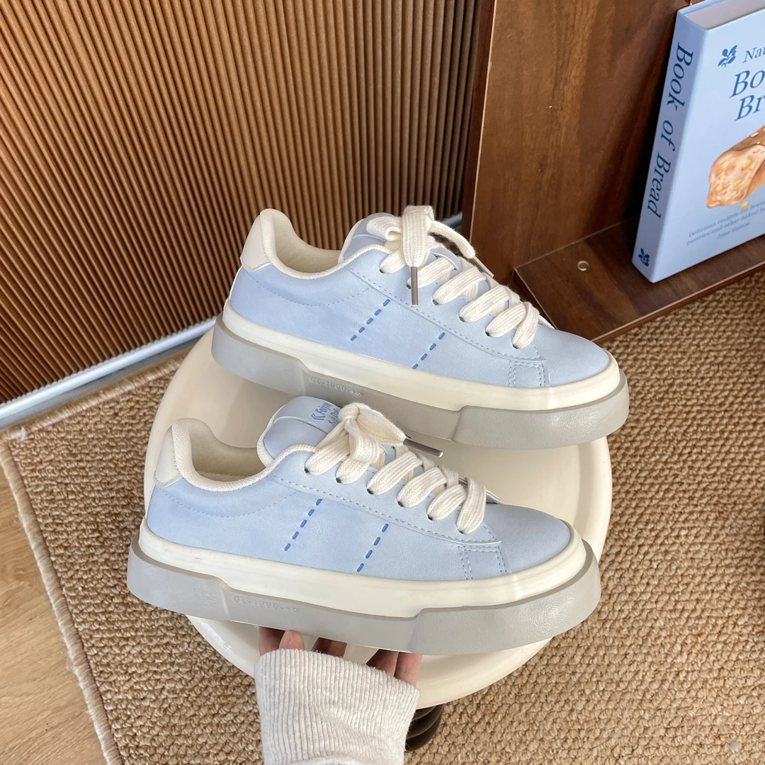 飞跃马卡龙德训鞋子女2025春季新款学生百搭韩版复古板鞋女白色