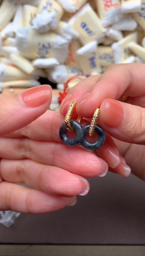 【闪购商品】翡翠耳饰银S925镶嵌(多样性发货)1对