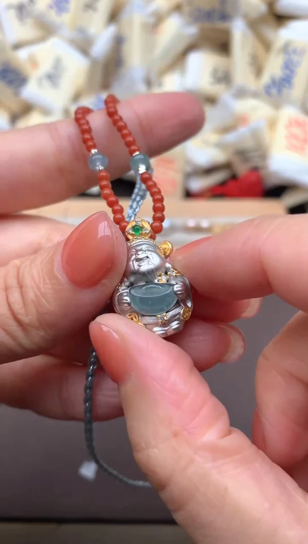 【闪购商品】翡翠挂件银S925镶嵌(多样性发货)1个