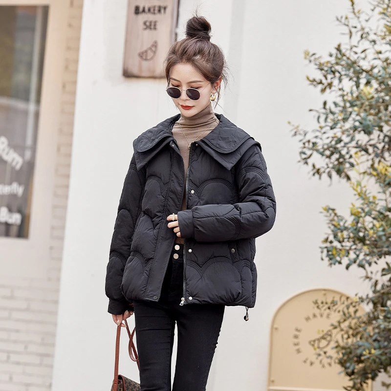 黑色棉服外套女冬季2023新款冬天爆款小个子上衣洋气减龄显瘦棉袄