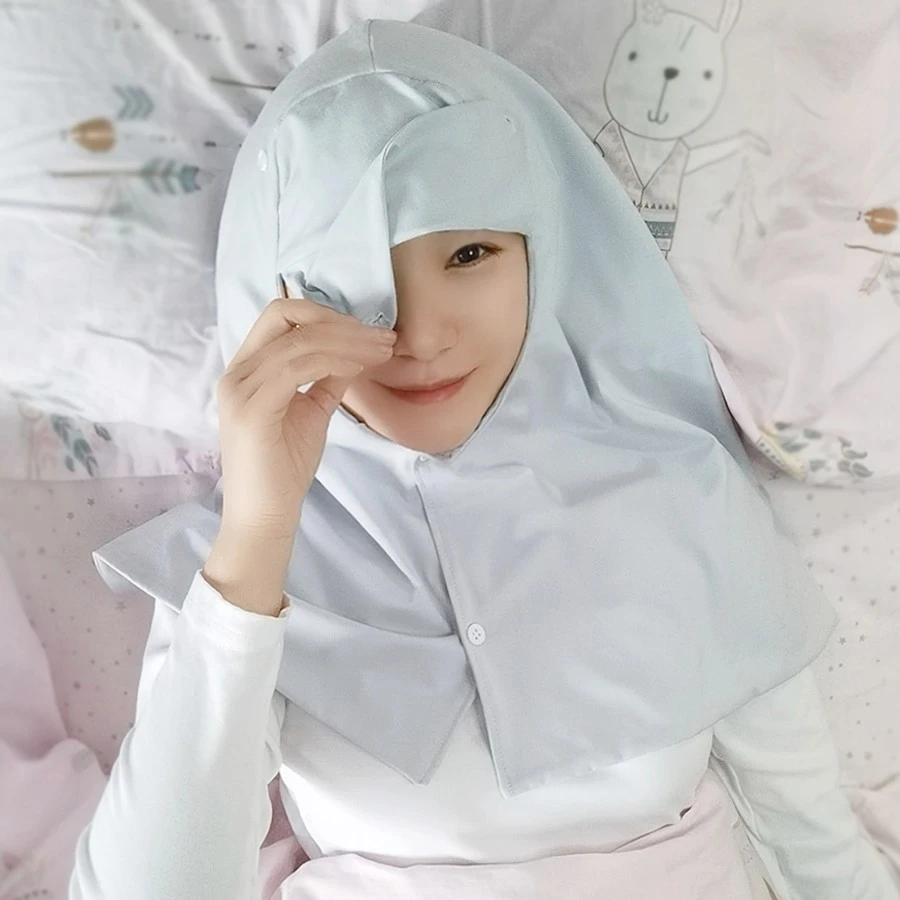 纯棉睡帽防乱发防风保暖护头护颈睡觉帽子睡眠披肩薄款纯色透气