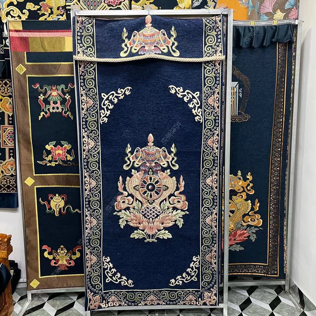 【薄款门帘】藏式经典轻奢民族风门帘提花图案防风西藏邮政包邮