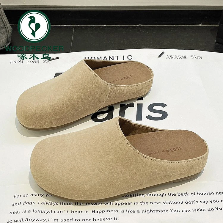 啄木鸟复古包头勃肯鞋女2024秋季新款时尚休闲百搭平底博肯半拖鞋