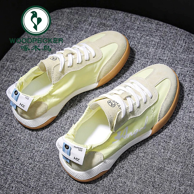 啄木鸟德训鞋女布面透气阿甘鞋2024夏季新款百搭休闲薄款小白女鞋