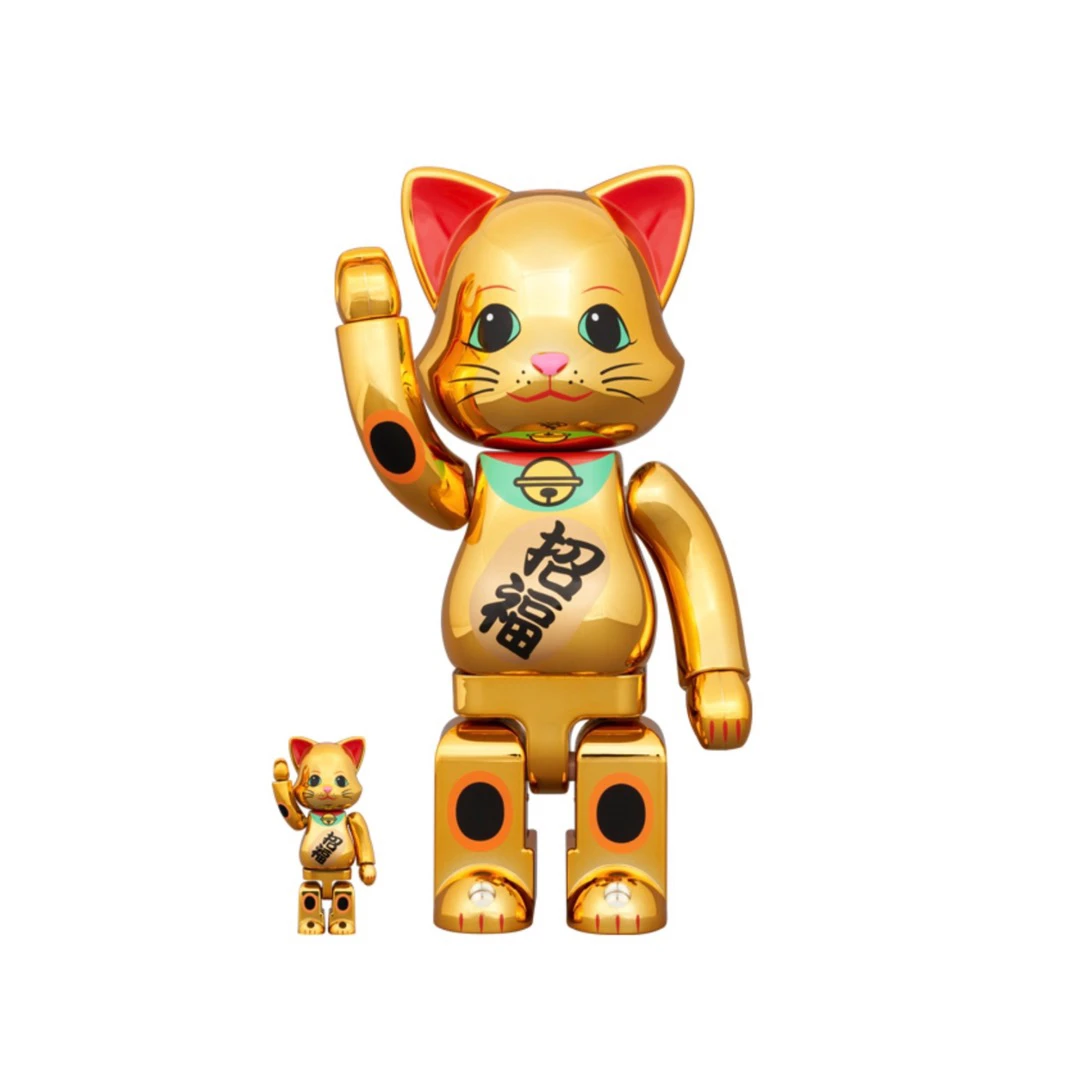 Bearbrick 积木熊 猫型招福招财猫400%+100%