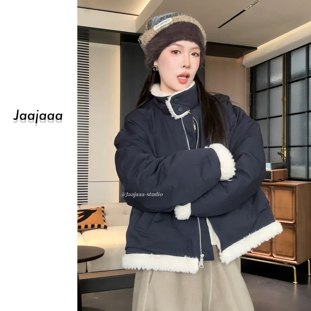 柔雾花海 冬季小众设计宽松外套羽绒加厚/IFCI