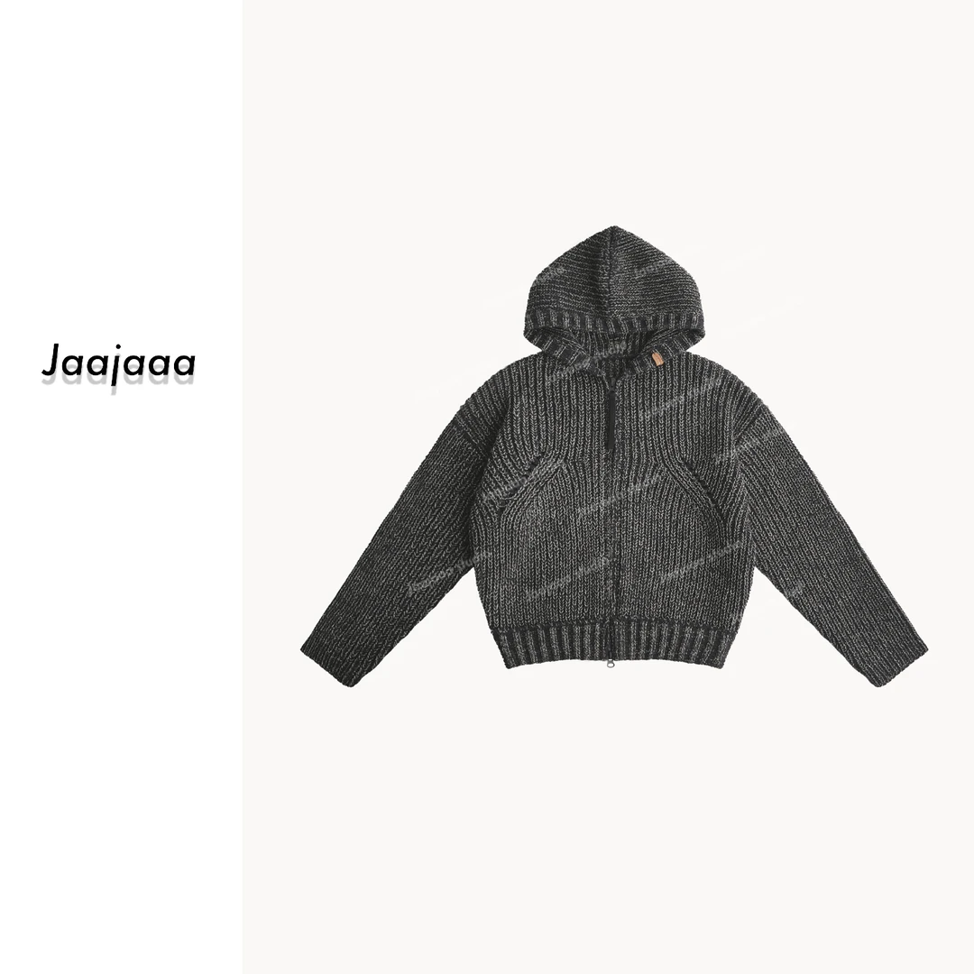 Jaajaaa冬日手书 设计针织开衫长袖百搭/AXIE