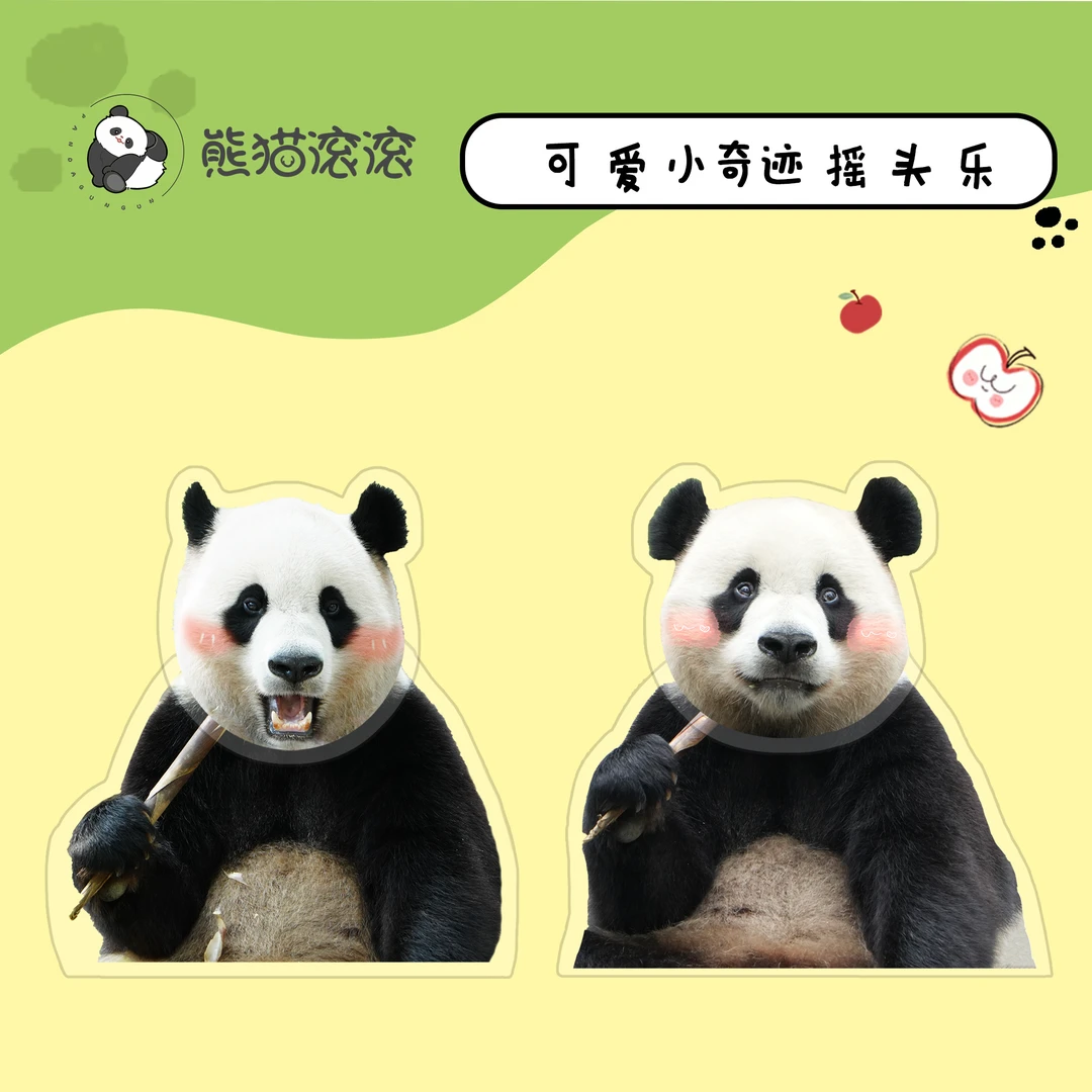 【小奇迹摇摇乐】熊猫小奇迹可爱摇头摆件乐摇一摇电动简单配件摆件