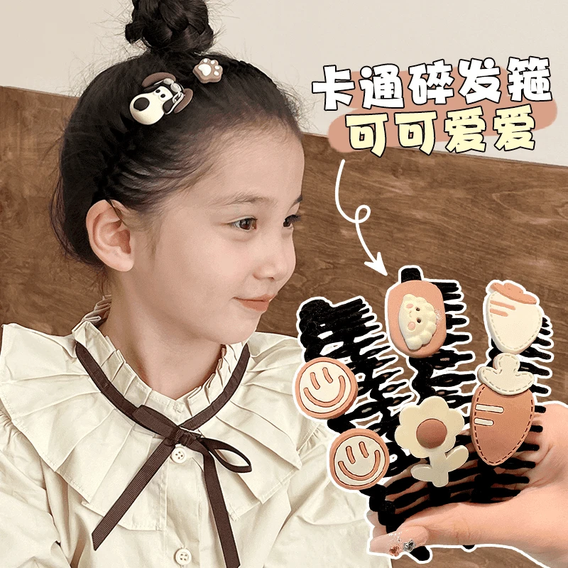 儿童奶咖植绒发箍新款女童不勒头发卡小女孩碎发整理头箍头饰A