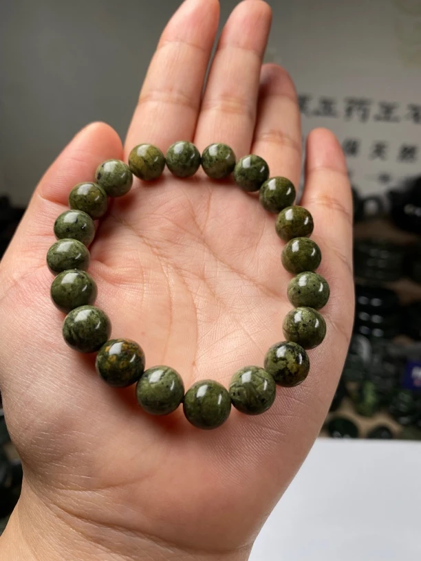 藏玉药王石蛇纹精品手串网格手链福利款