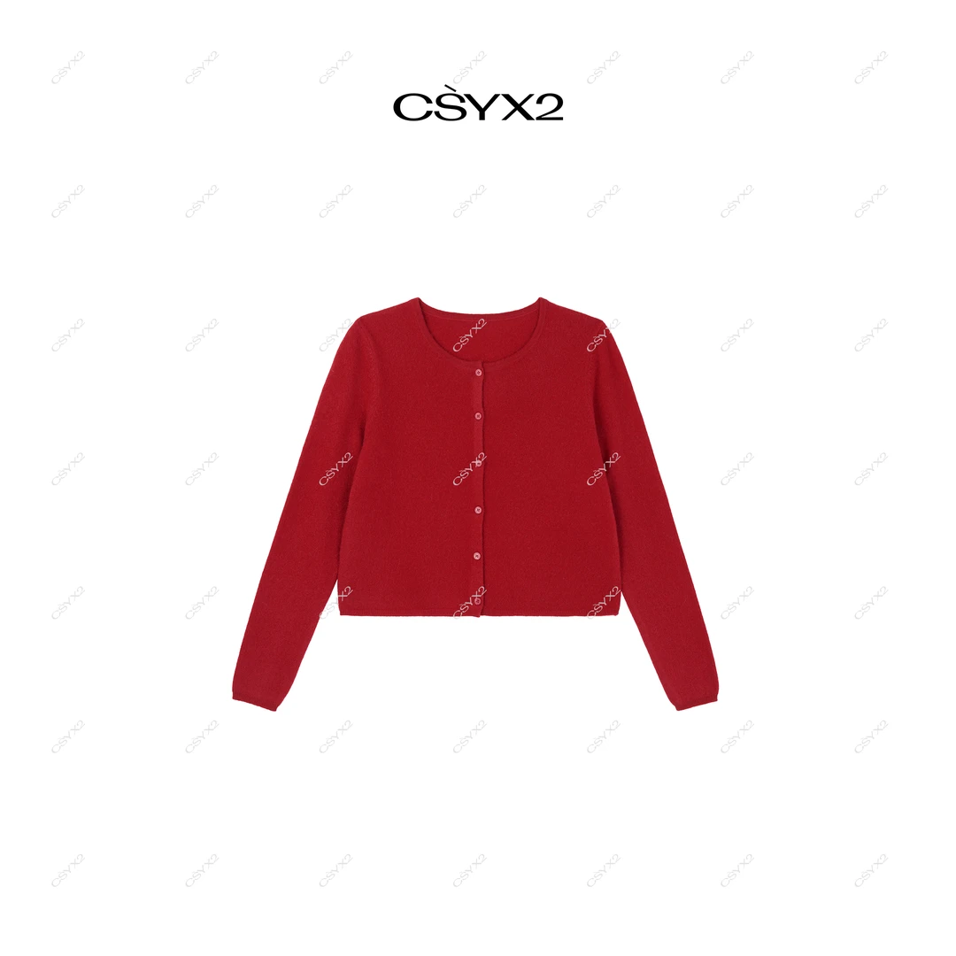 CsyX2-2025秋冬100%羊毛复古单排扣针织开衫SC-0395