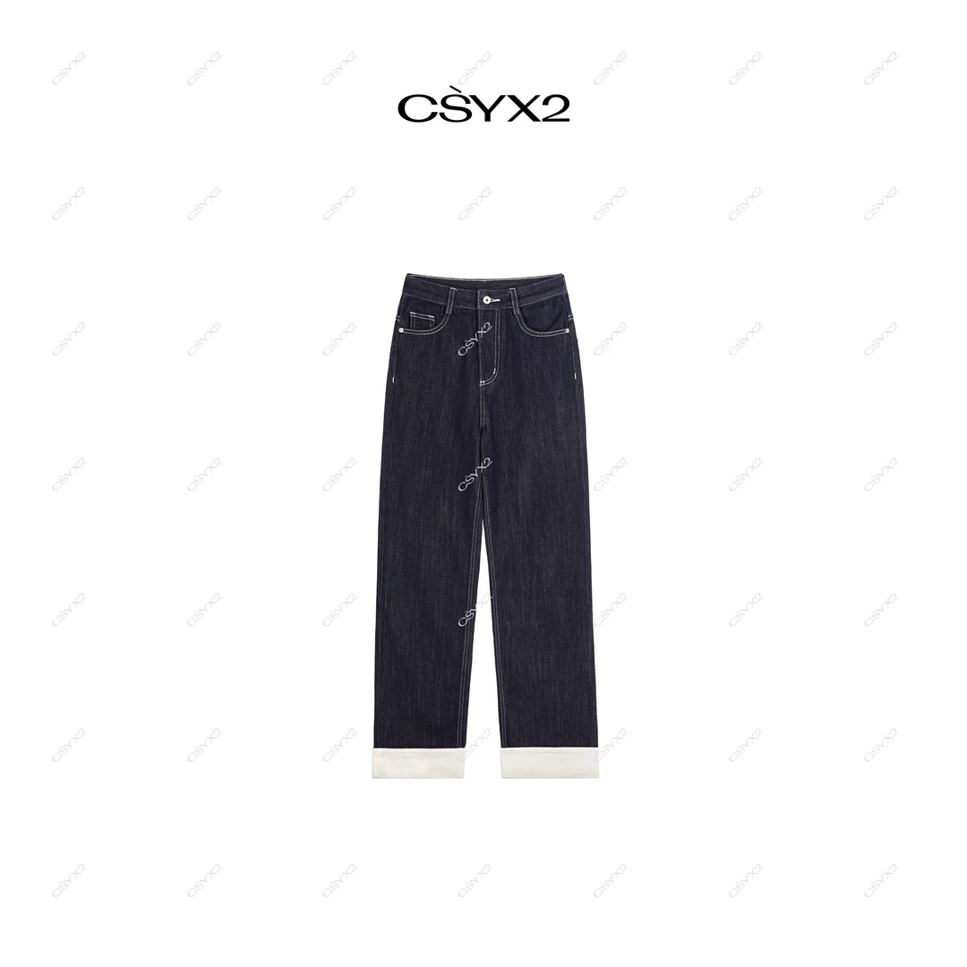CsyX2-2025S/S早秋新款原色卷边裤脚牛仔裤SC-0286