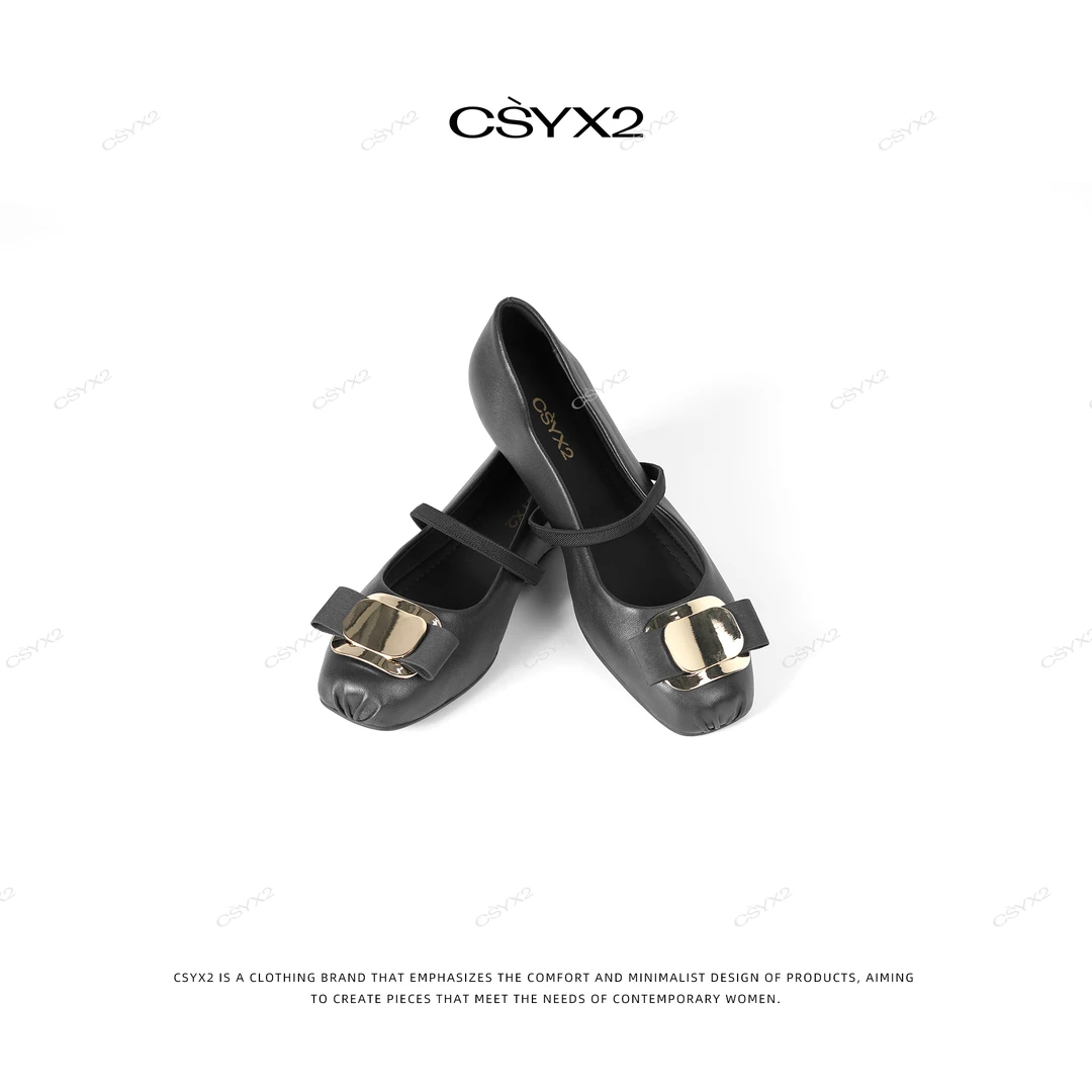 CsyX2-2024秋冬经典金扣蝴蝶结玛丽珍鞋SC-0010