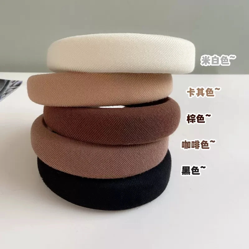 韩国黑色洋气网红海绵发箍女高颅顶头箍百搭高档秋冬纯色洗脸发卡