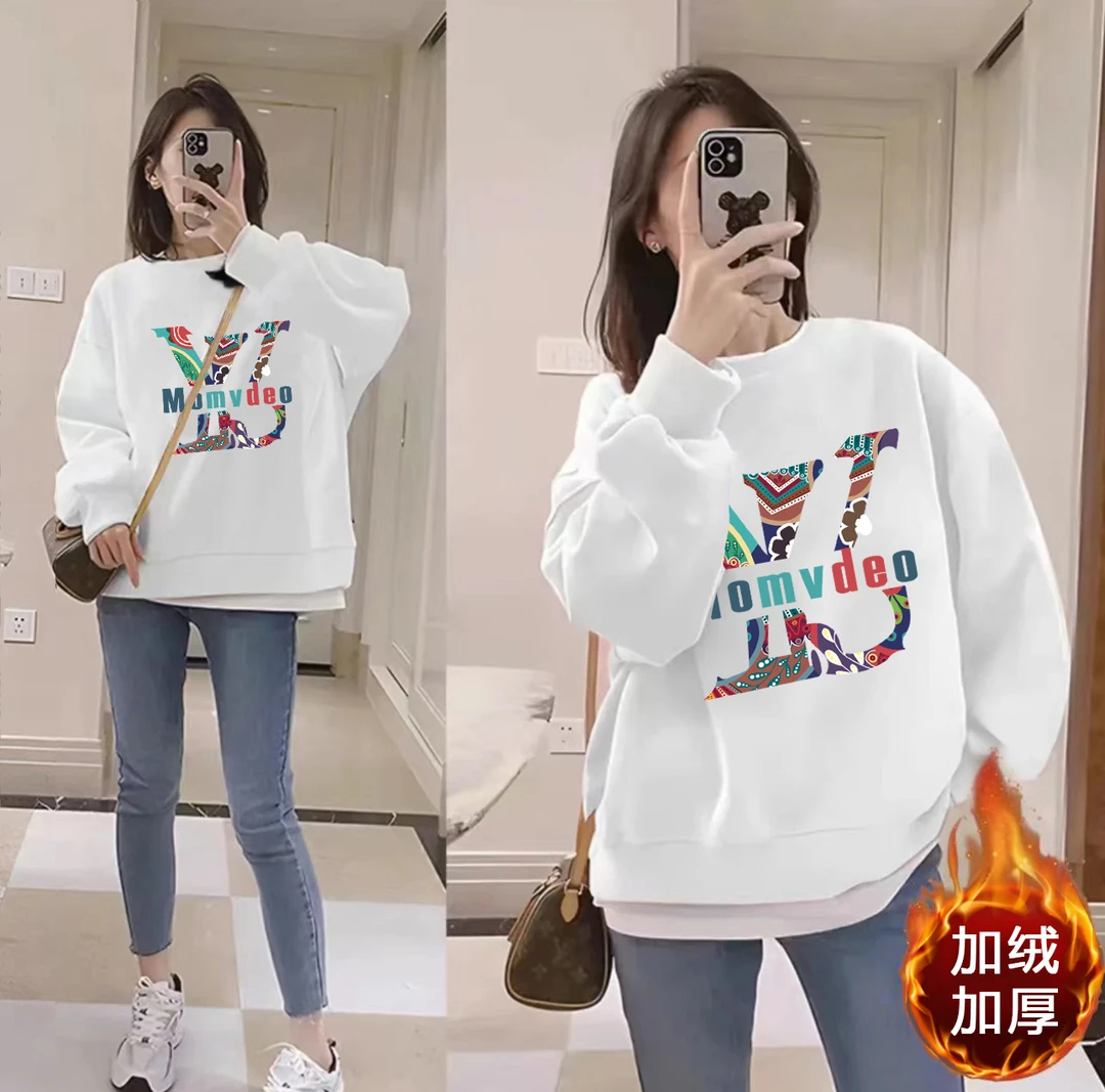 【春节也发货】加绒加厚秋冬纯棉透气男女同款休闲百搭长袖圆领卫衣