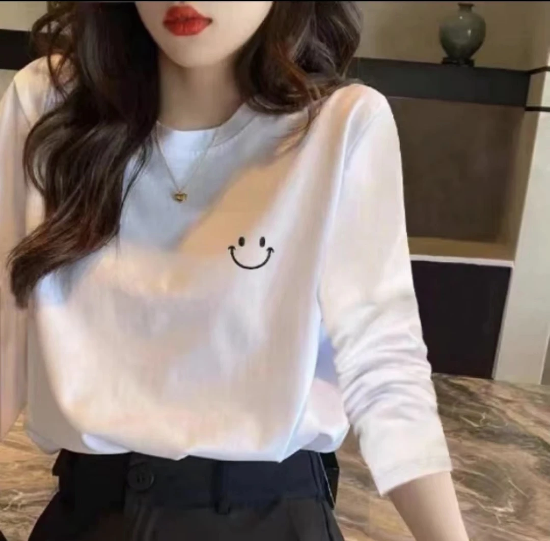 【静姐宠粉】长袖秋季新款休闲上衣男女同款长袖圆领印花打底衫