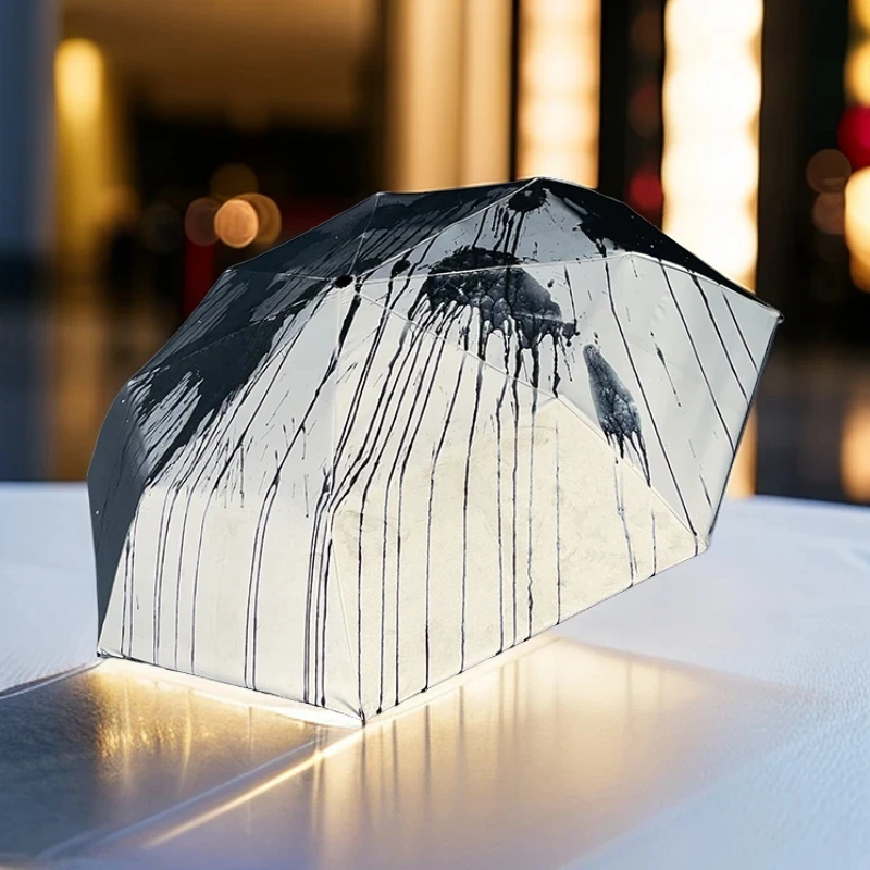 辐射反光伞遇水变色晴雨两用伞防晒防紫外线学生折叠全自动遮阳伞