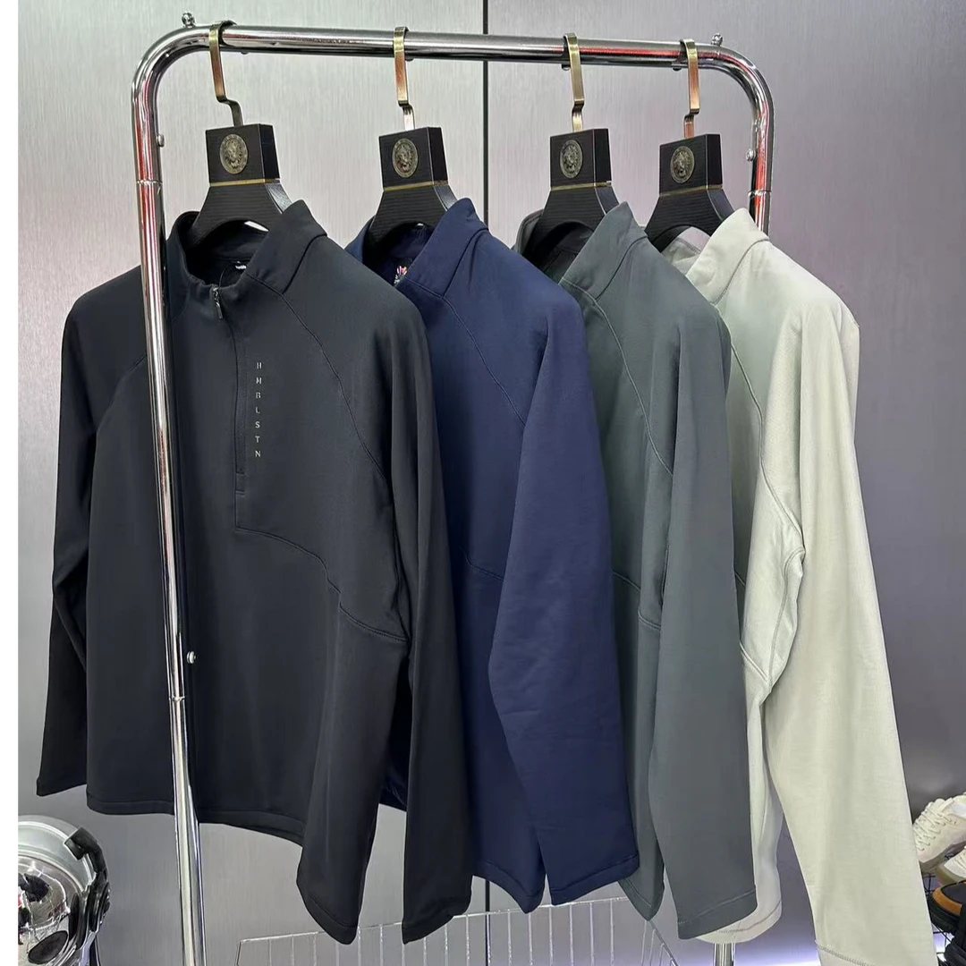 男士加绒冬季保暖舒适吸湿透气排汗立领半拉连小衫长袖户外休闲