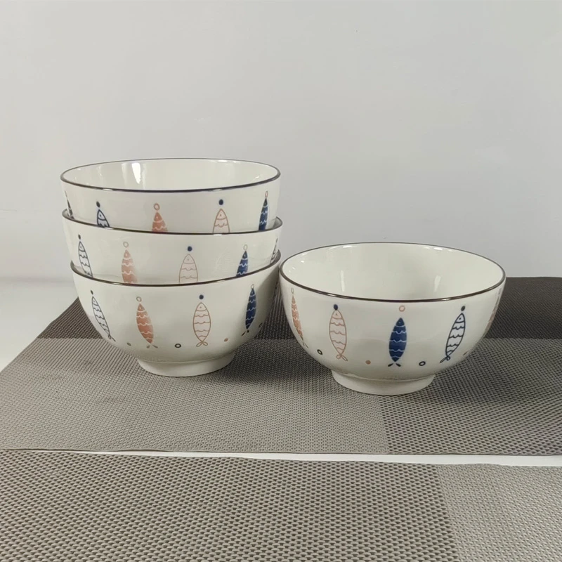 2025新款财鱼碗家用吃饭淘瓷餐具釉下彩喝汤米饭碗高颜值大号面碗