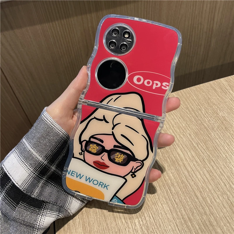 创勒华为p50pocket手机壳富婆大波浪软壳PocketS防摔时尚折叠屏