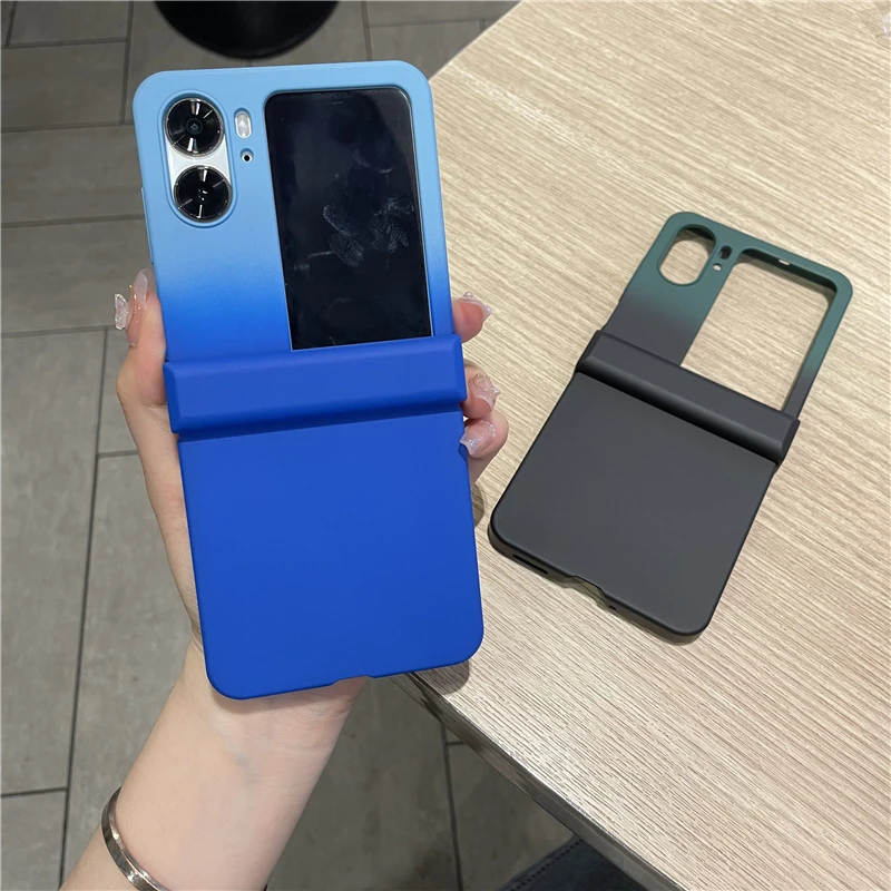OPPOFindN2Flip手机壳渐变磨砂oppofindn2flip保护壳铰链全包折叠