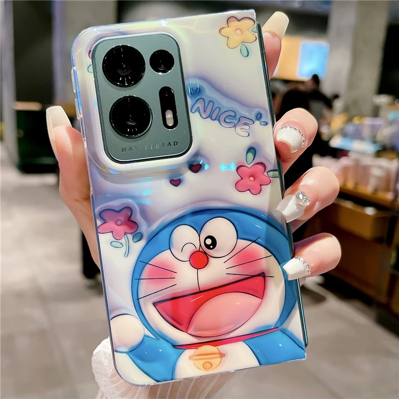 创勒OPPOFindN2手机壳折叠可爱叮当猫ppofindn2保护壳硅胶软壳
