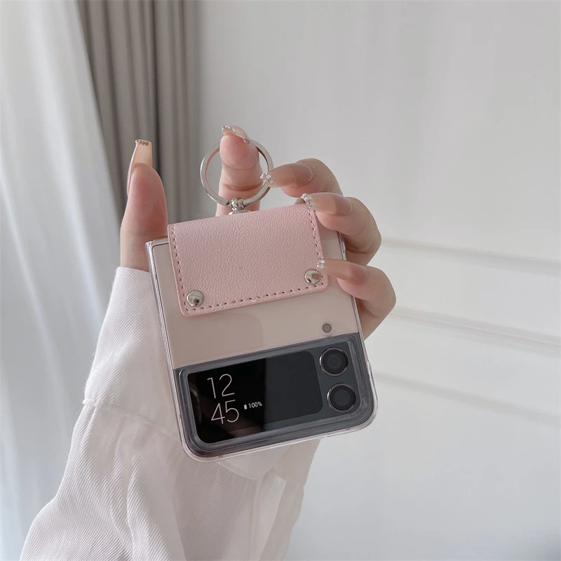 三星zflip4手机壳透明连体全包折叠指环支架w23flip保护壳ZFlip3