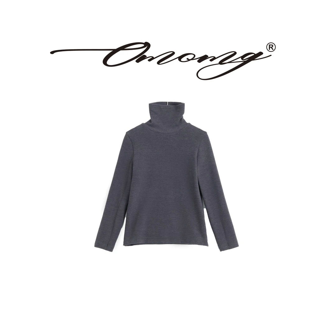 OMOMG女童半高领打底衫修身时尚百搭洋气秋冬套头设计师款G4D168