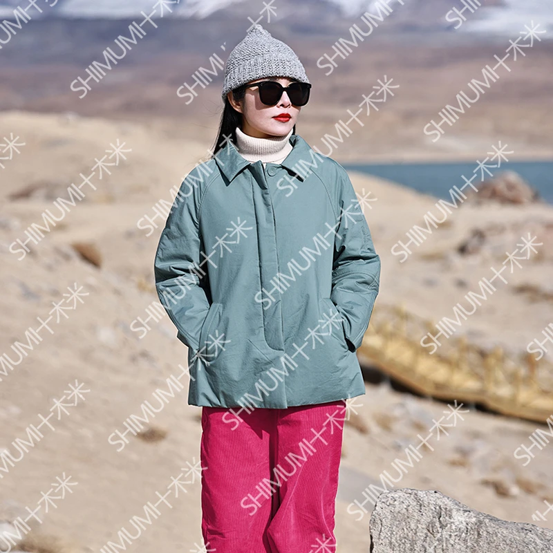 暖窗~雀绿色/十木米原创冬季新款文艺百搭短款棉服外套