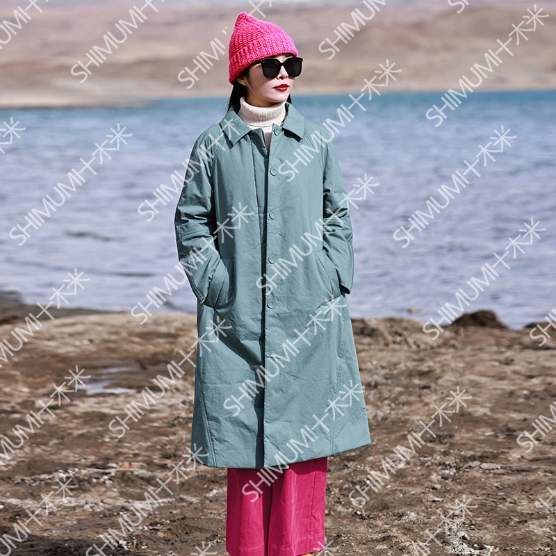 大地之歌~雀绿色/十木米原创冬季新款文艺百搭棉服外套