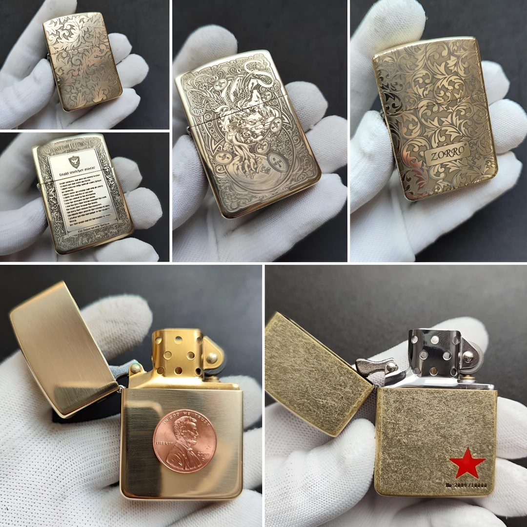 ZORRO佐罗910煤油打火机1941复刻原铜光板原铜机芯军机薄铜清脆可