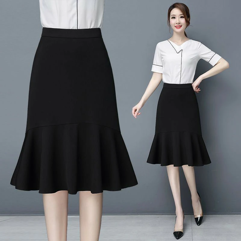 2025年夏季新款碎花雪纺半身裙女小个子高腰显瘦中长款A字鱼尾裙