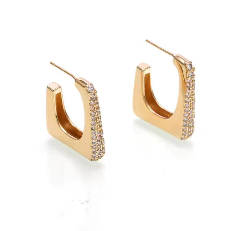 吉小新 925银耳饰 高级感几何型耳钉百搭轻奢气质个性简约116477