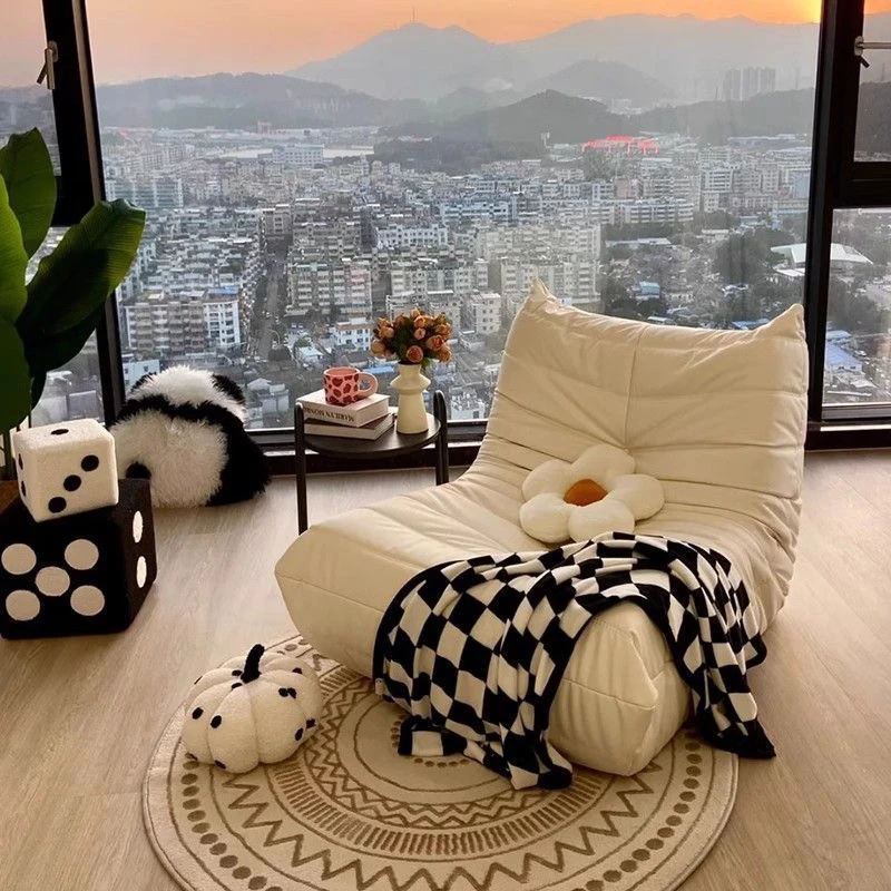 毛毛虫单人沙发躺椅阳台毛毛虫沙发简约休闲懒人布艺沙发