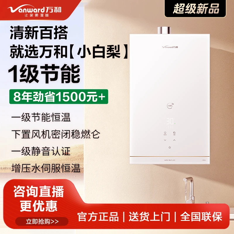 【超级新品】万和小白梨RF5下置密闭稳燃一级节能静音16L增压水伺服