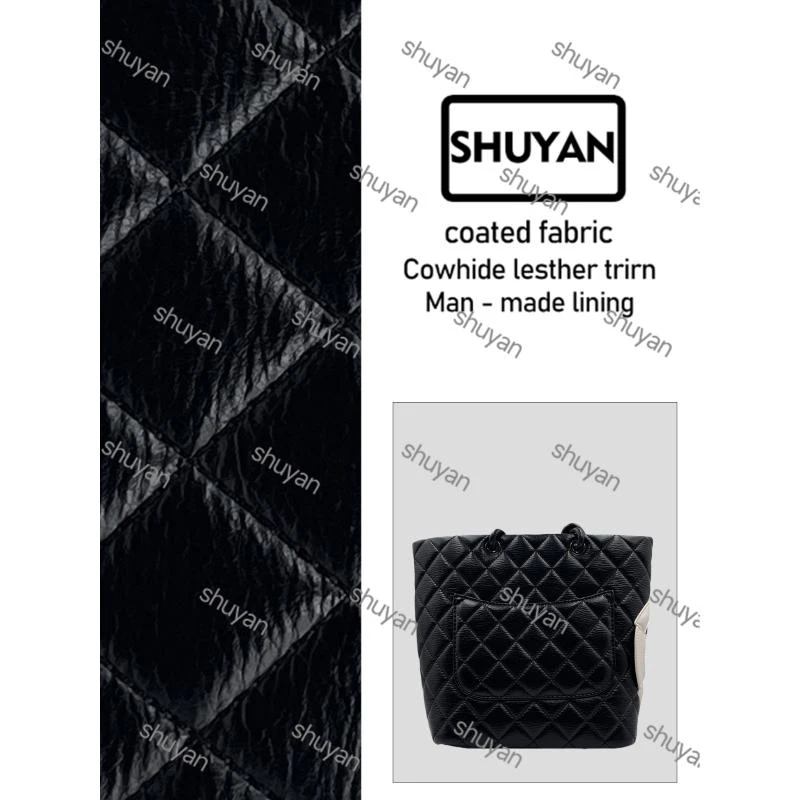 姝宴手工打造真皮女士新款包TA0252黑色白标22cm