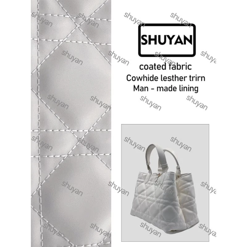 姝宴手工打造真皮女士新款包TA0204白色菱格