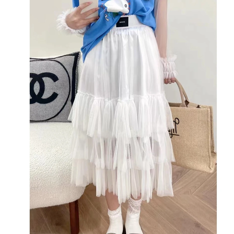 深圳毛毛欧货纱裙小众设计师款显瘦百搭半身裙