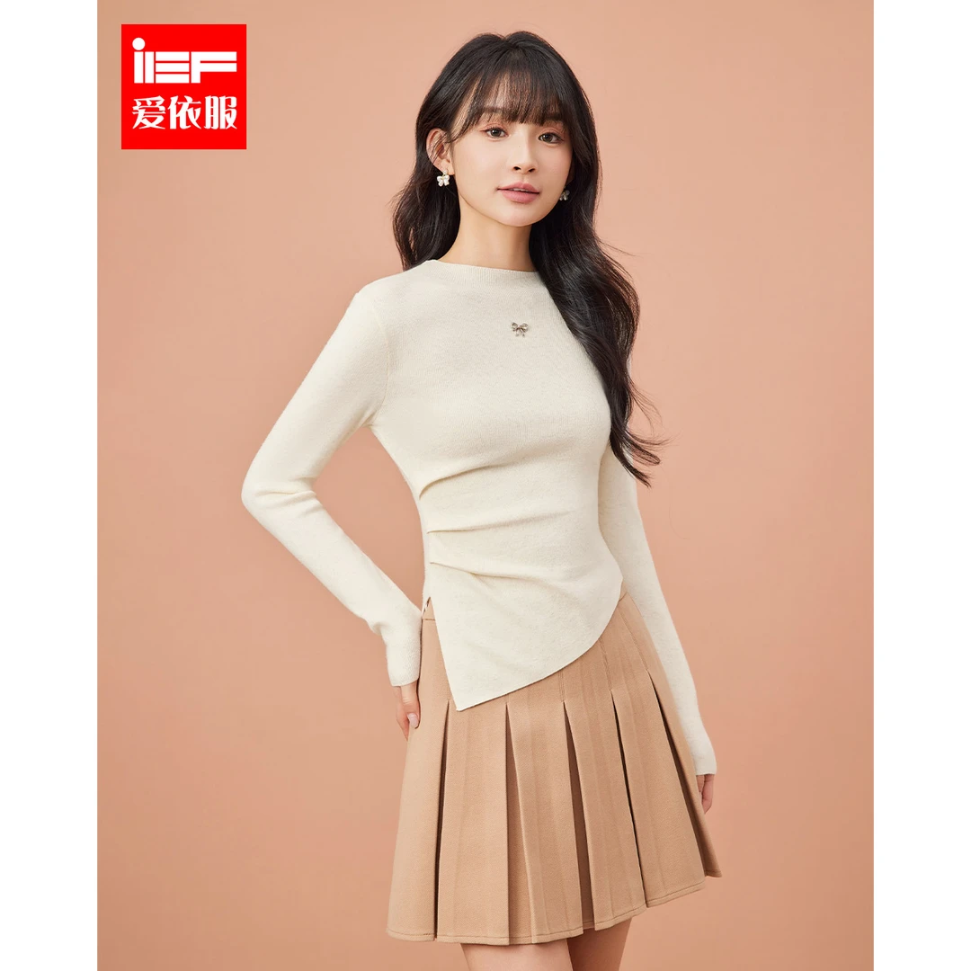 IEF/爱依服2025秋季新款复古时尚修身百搭小众设计毛织打底衣