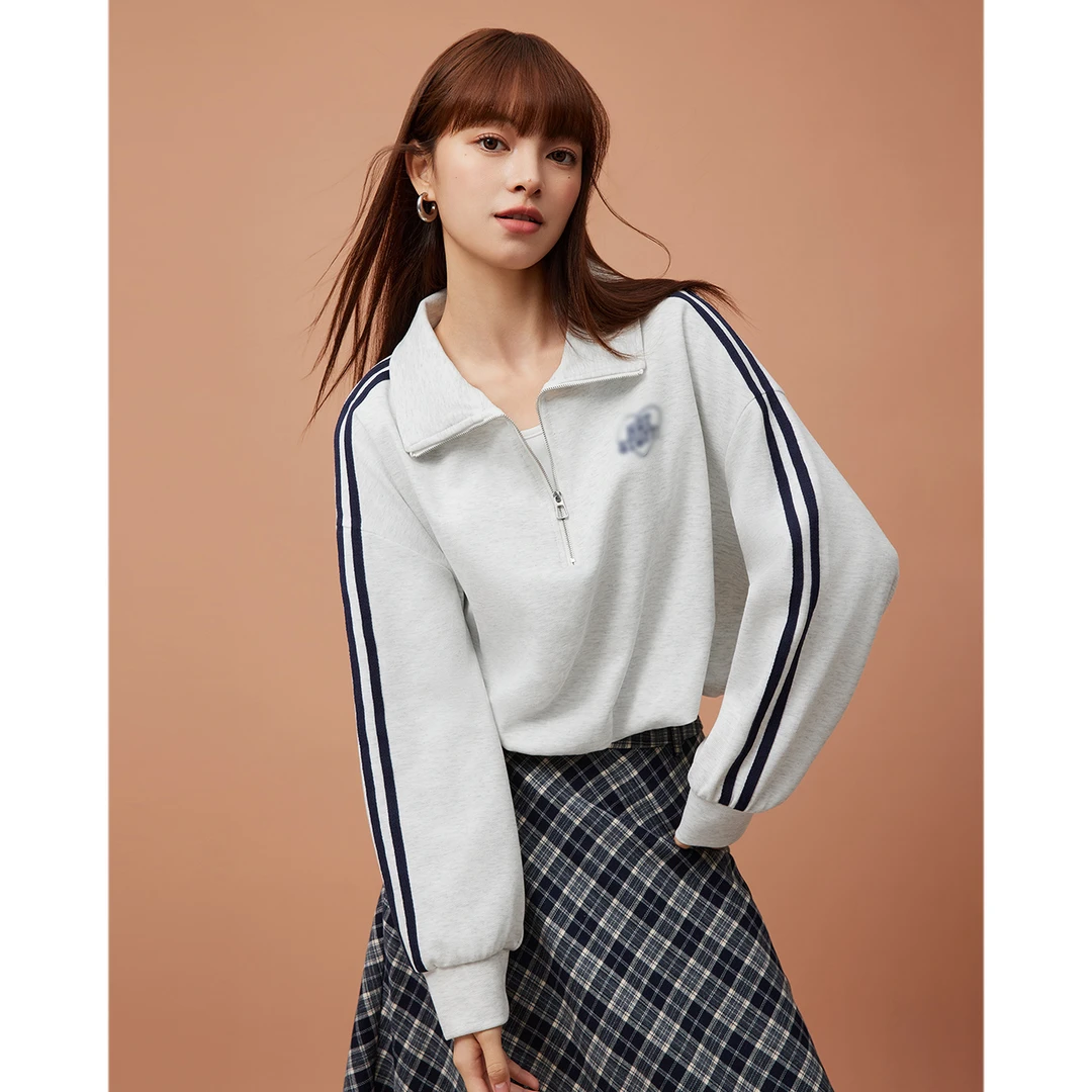 IEF/爱依服2024秋季新款时尚韩版学院风百搭减龄简约设计卫衣