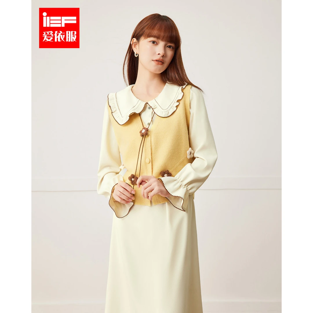 IEF/爱依服2025秋季新款时尚日系甜美风时尚减龄百搭里外套裙