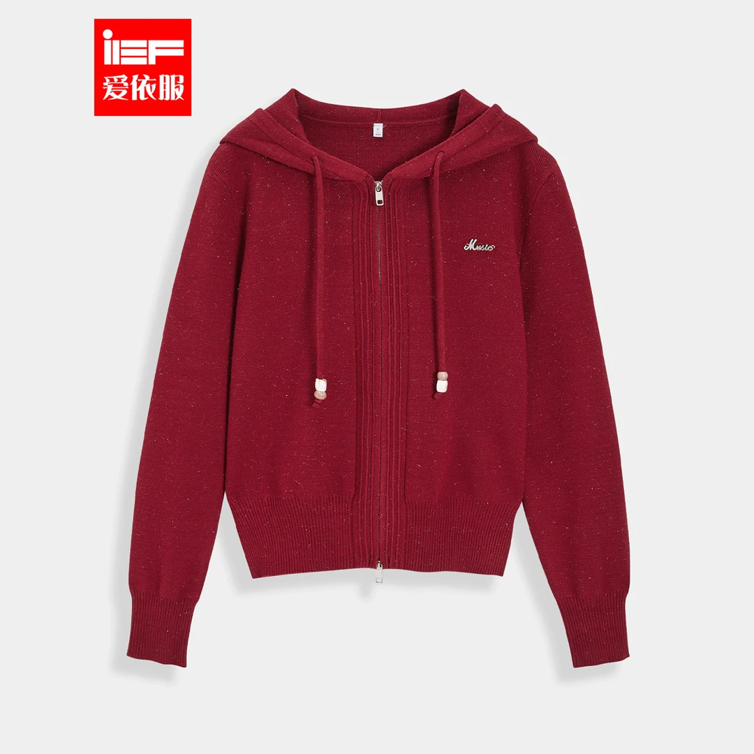 IEF/爱依服2024冬春新款法式成熟气质简约纯色休闲百搭毛织外套
