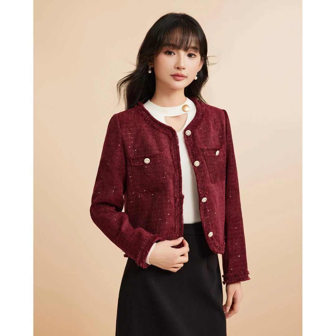 IEF/爱依服2025秋季新款韩版名媛气质小香风时尚高级感百搭外套