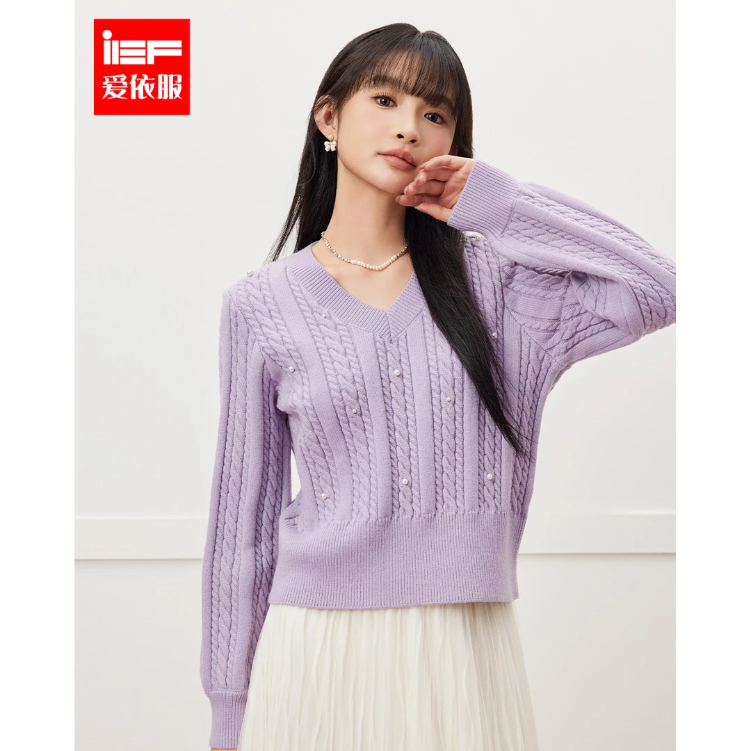IEF/爱依服2025秋冬新款法式温柔小女人气质通勤百搭显瘦毛织上衣