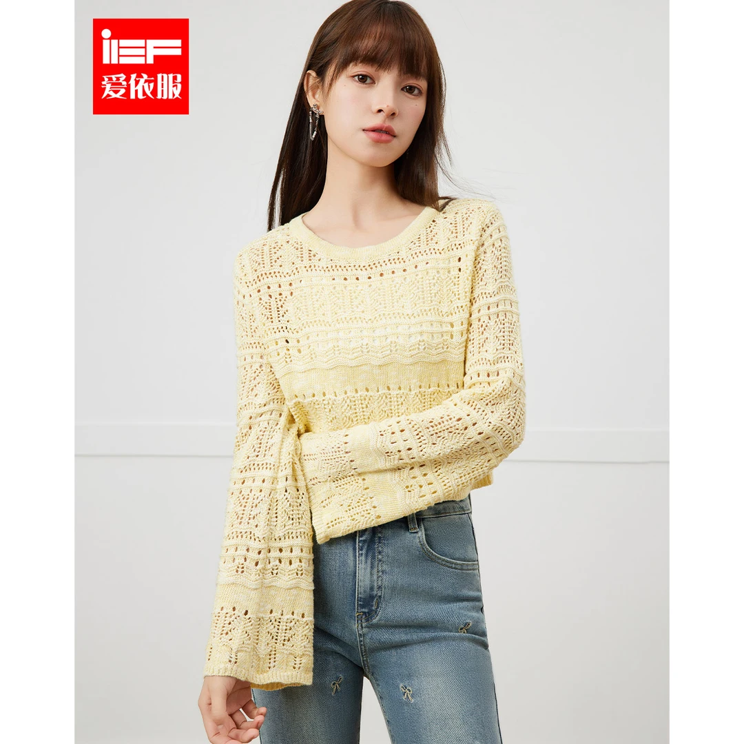 【商场同款新品】IEF/爱依服2025春季新款镂空罩衫两件套欧若风