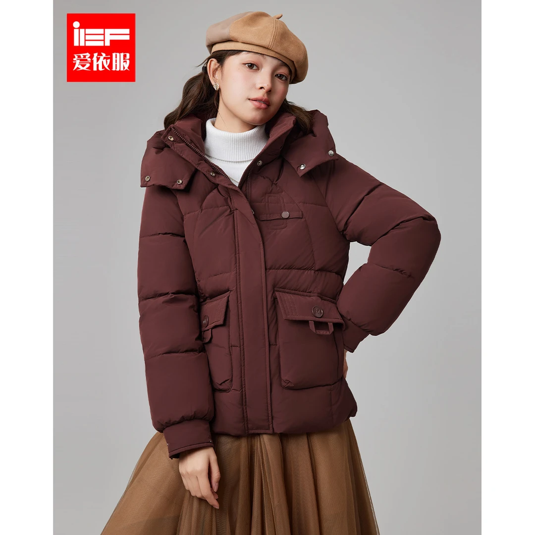 IEF/爱依服2025冬季新款韩版时尚简约通勤百搭保暖短款棉衣外套
